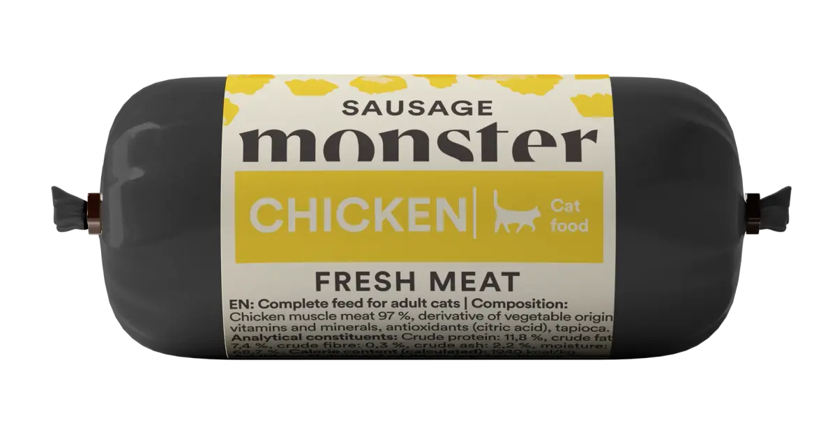 Monster Pet Food Kattepølse Kylling 80 g