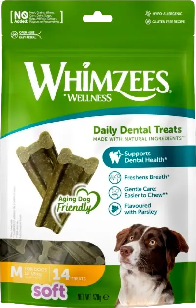 Whimzees Soft Value-poser M, 14-pakning, 420 g