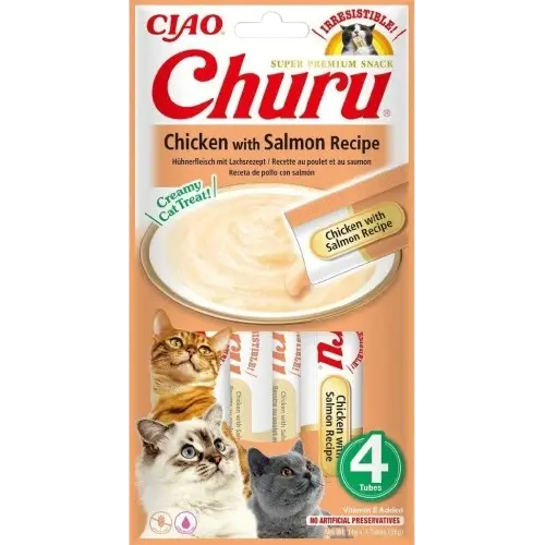 Churu Cat Creamy Treat Chicken with Salmon 4 x 14 g