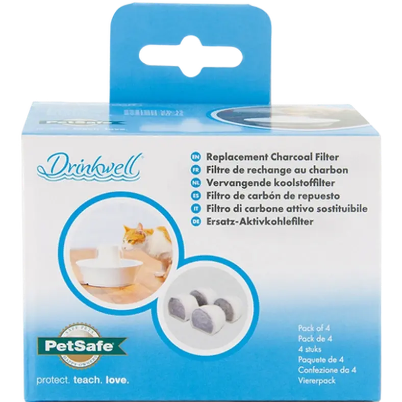 Petsafe Drinkwell Erstatningskullfilter for keramisk fontene, hvit 4-pk.
