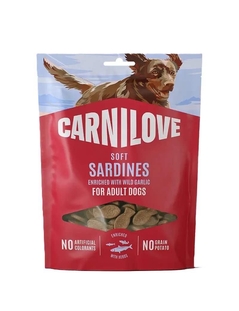Carnilove Dog Soft-snacks med sardiner beriket med vill hvitløk 200 g