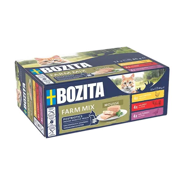 Bozita Katt Mousse Blandet Gård 12 x 85 g