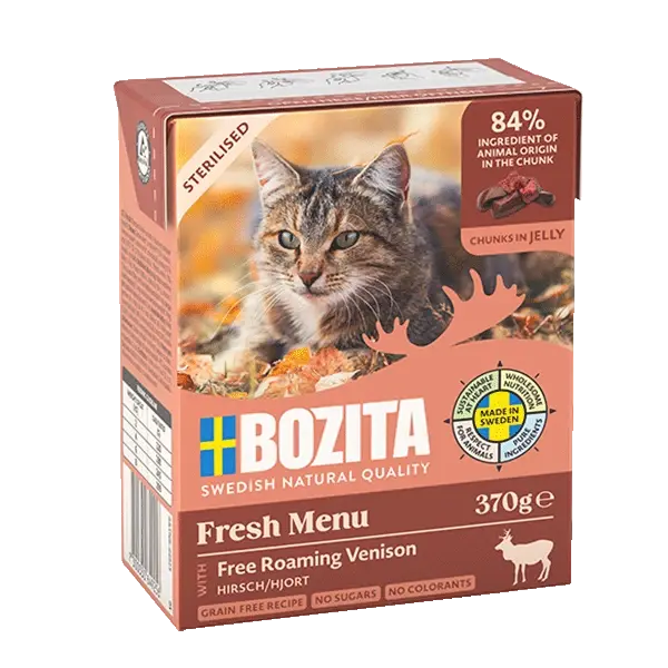 Bozita Katt Sterilisert hjortekjøtt i gelé Tetra 370g