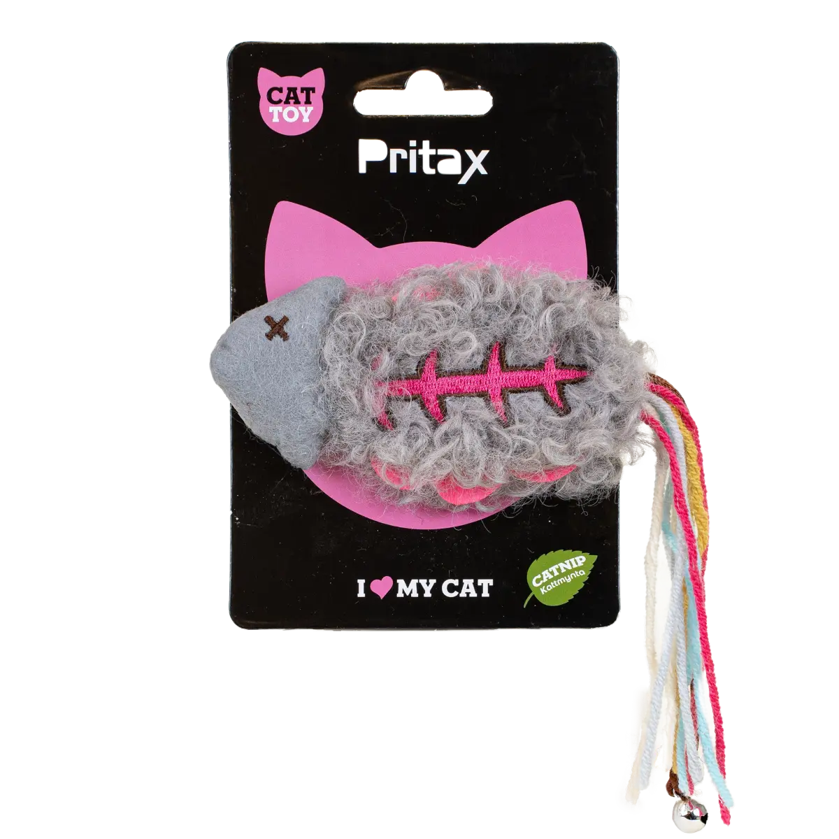Pritax Katteleke Fishbone Olle, 20x6x1,5cm, flerfarget