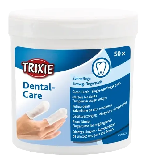 Trixie Fingerpads mint, for tannpleie, 50 stk