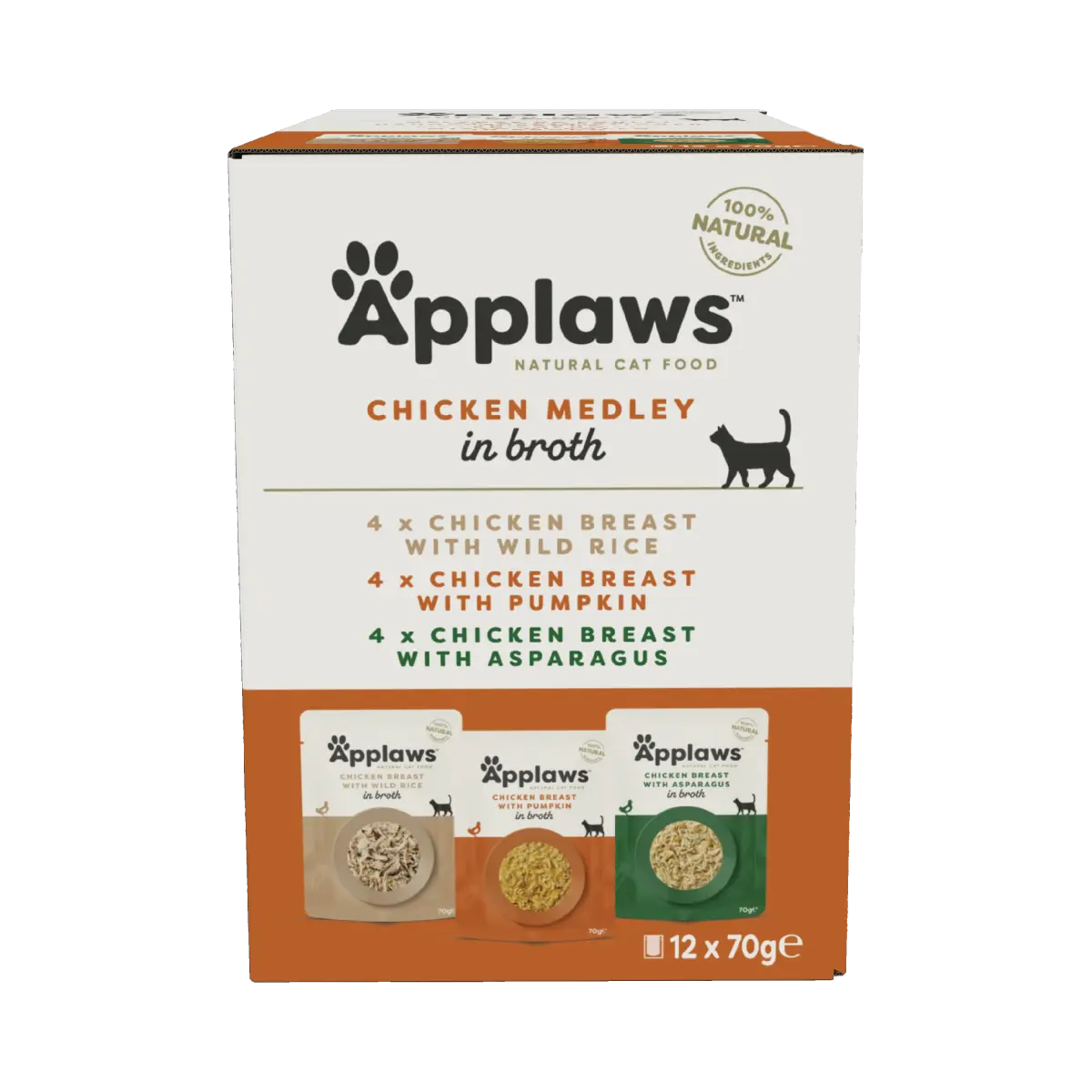 Applaws Cat Pouches Kylling Selection i buljong 12x70 g