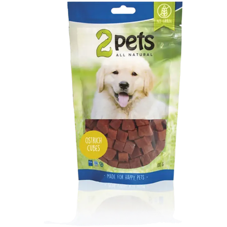 2pets Dogsnack Ostrich Cubes