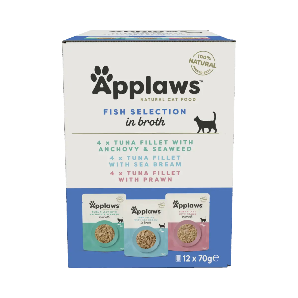Applaws Cat Pouches Fish Selection i buljong 12x70 g