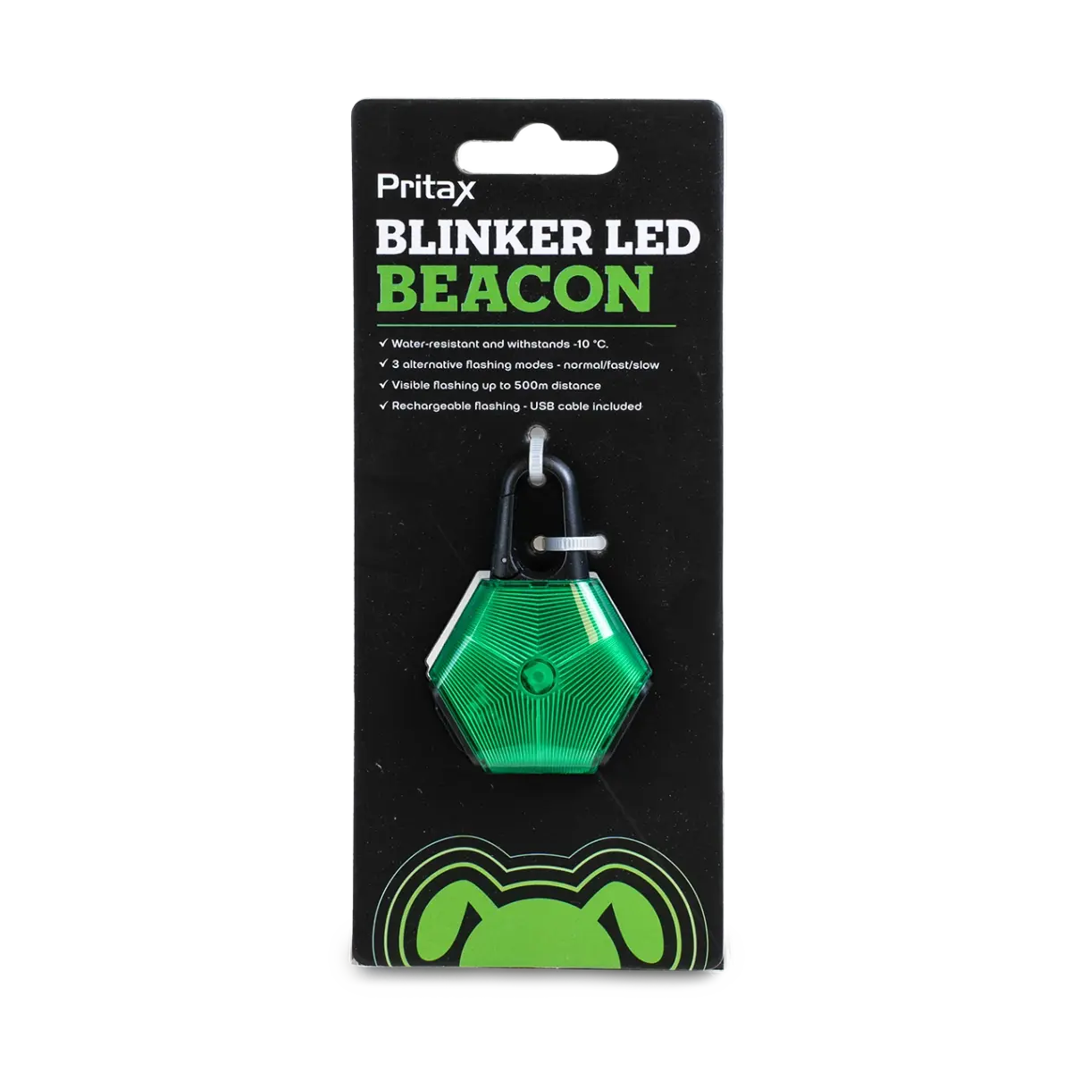 Pritax Blinker LED-lampe, 5x6,5cm, grønn