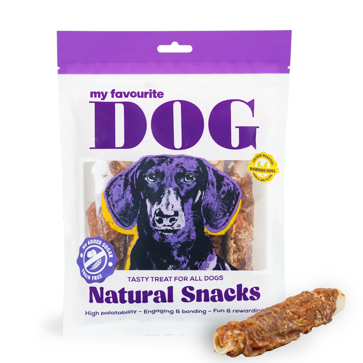 My favourite DOG Rulle i kyllinginnpakning med lever- og lungefyll 12 cm, 6-pakning, 360g