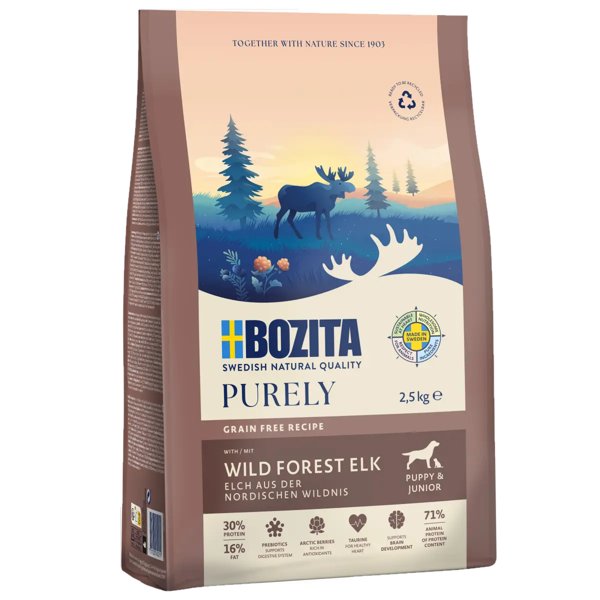 Bozita Hund Hund Purely Puppy & Junior Elk