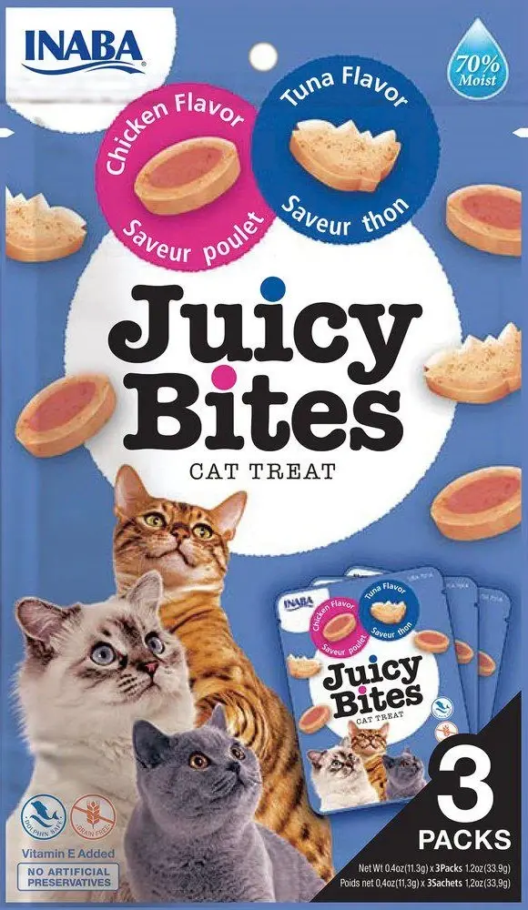 Churu Cat Juicy Bites kylling og tunfisk, 3-pk.