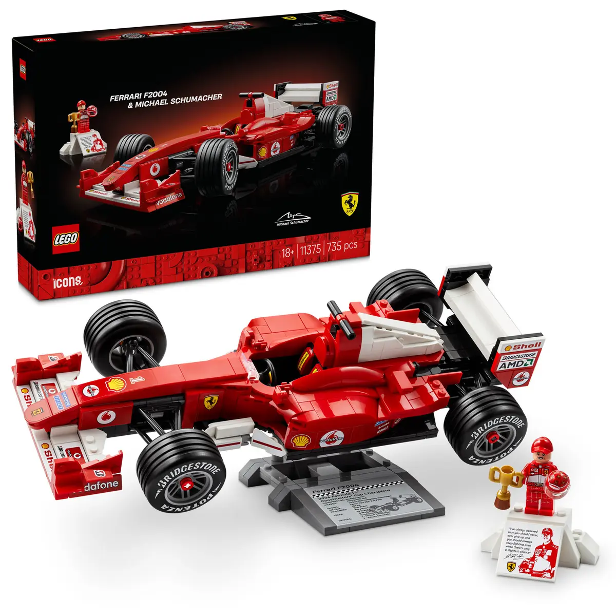 LEGO Icons Ferrari F2004 og Michael Schumacher 11375