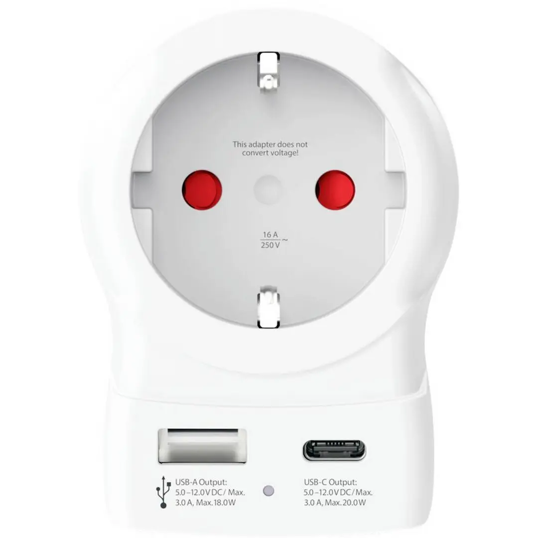 SKROSS Travel adapter EU to USA USB A C