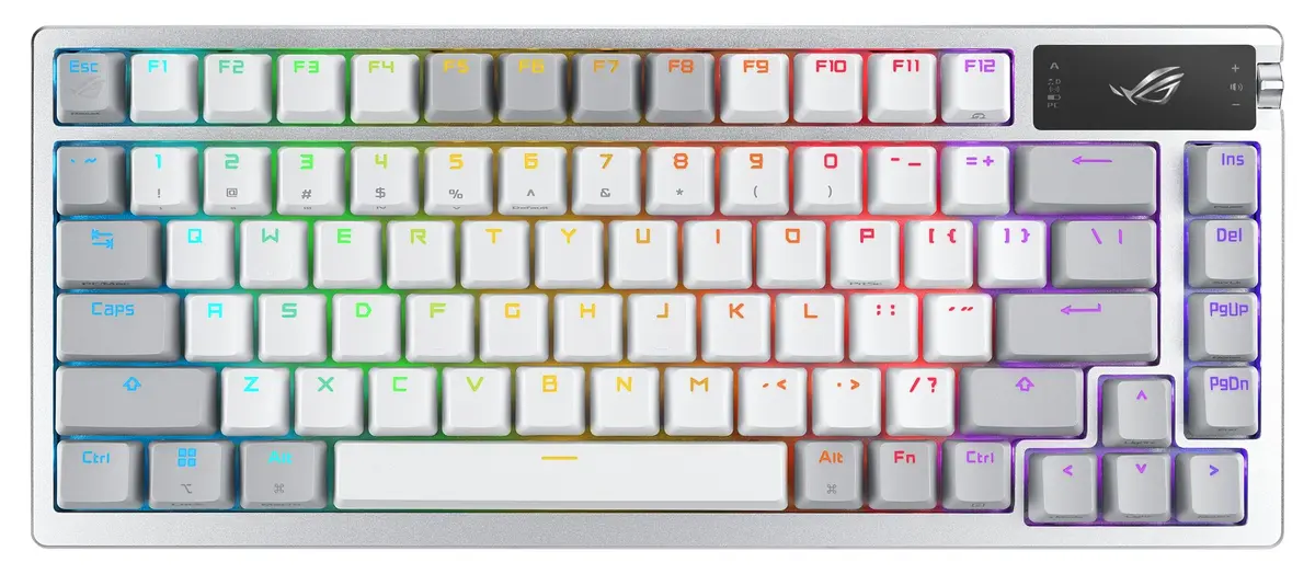 ASUS Asus ROG Azoth 75 Gaming Wireless PBT Keycaps Snow Switches - Moonlight White