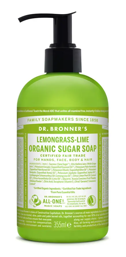 Dr. Bronner's Lemongrass Lime Organic Sugar Soap 355 ml