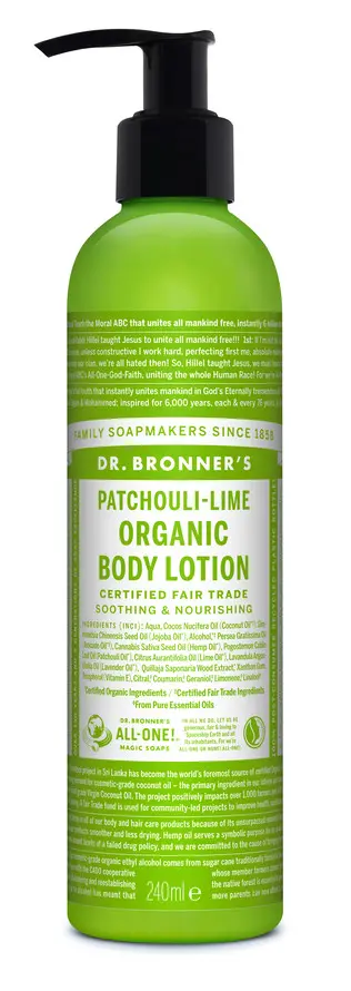 Dr. Bronner's Patschouli Lime Organic Hand & Body Lotion 240 ml