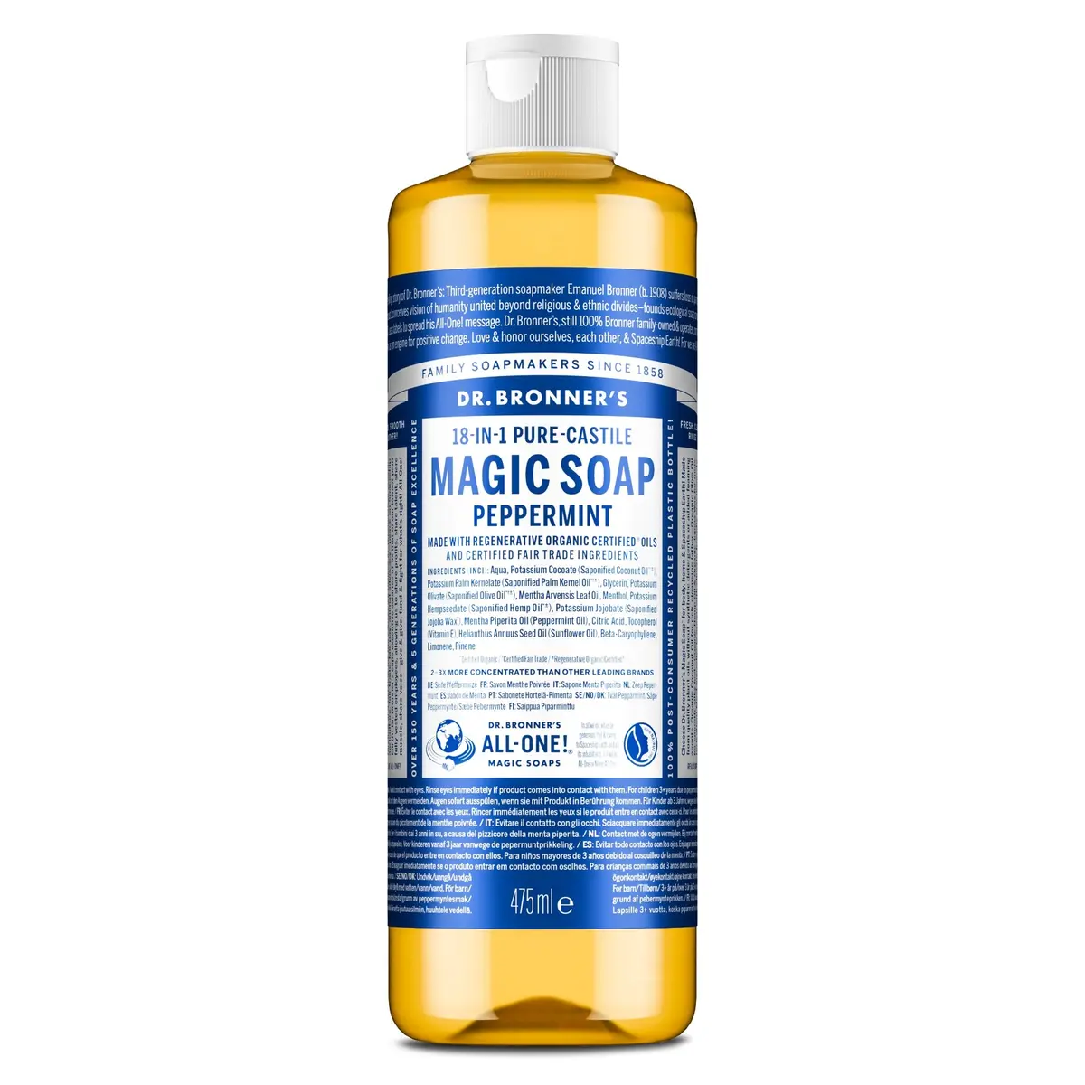 Dr. Bronner's Peppermint Liquid Soap 475 ml