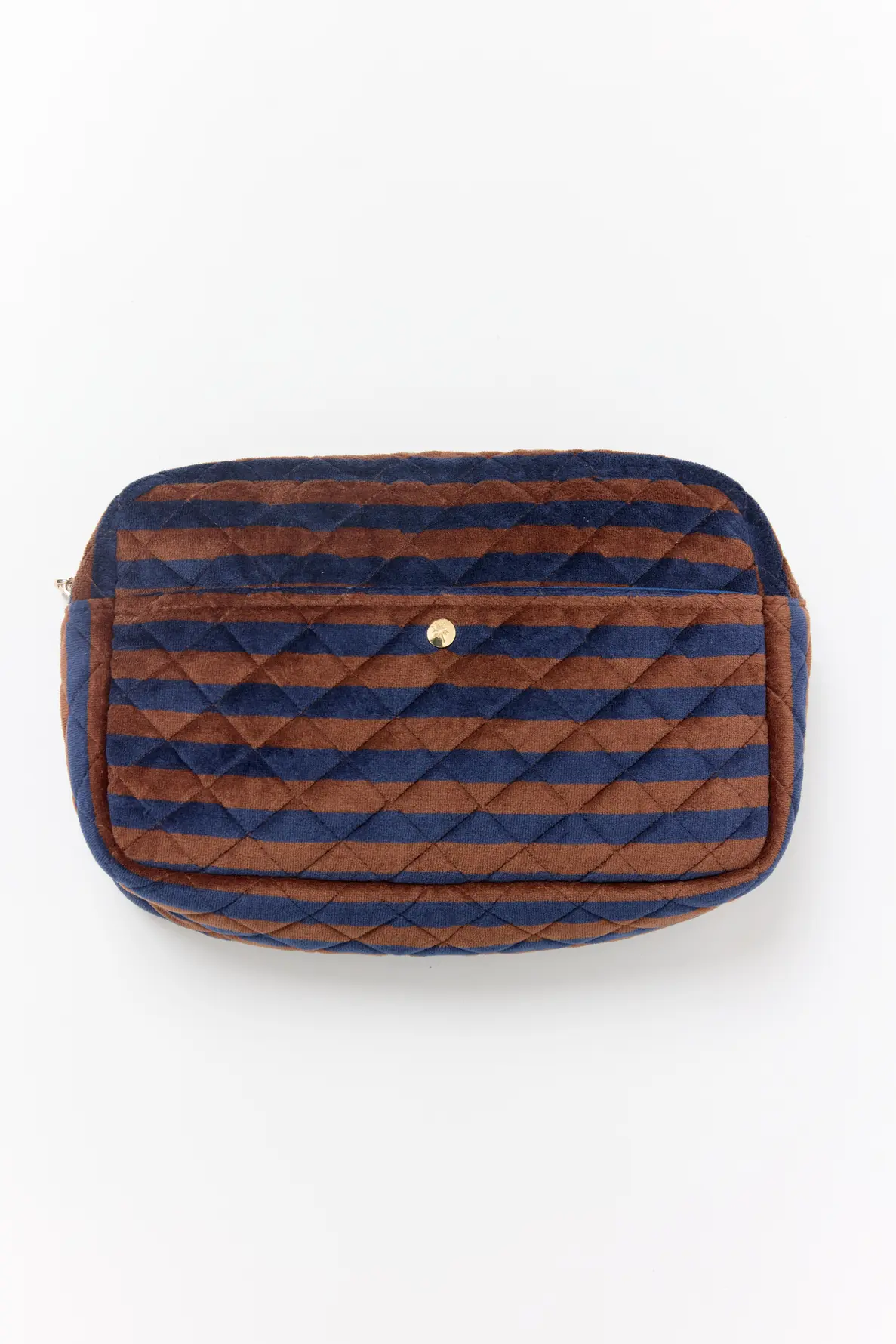 Fan Palm Blues & stripe Large Beauty Bag  Large