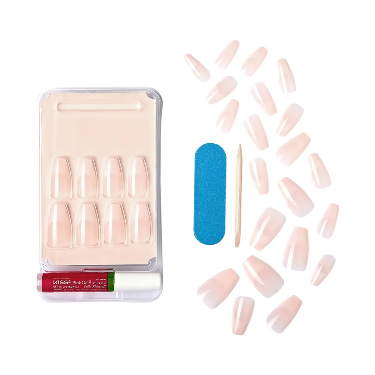 Kiss Acrylic Nude Artificial Nails Nude