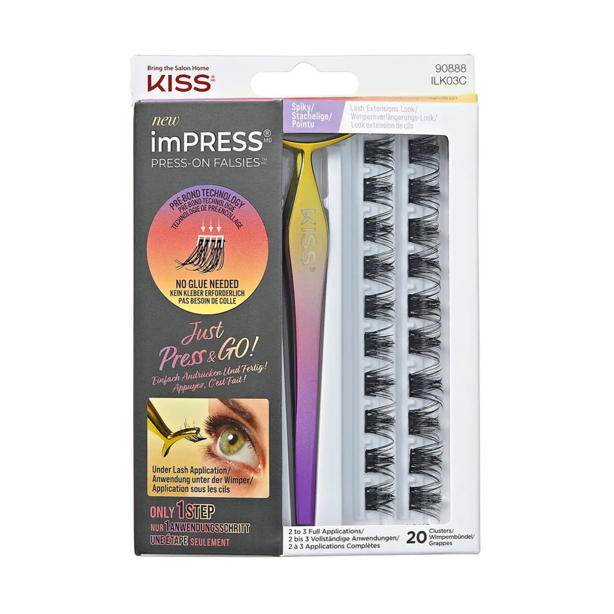 Kiss Press On Falsies Spiky Kit 03 False Lashes 20 pcs