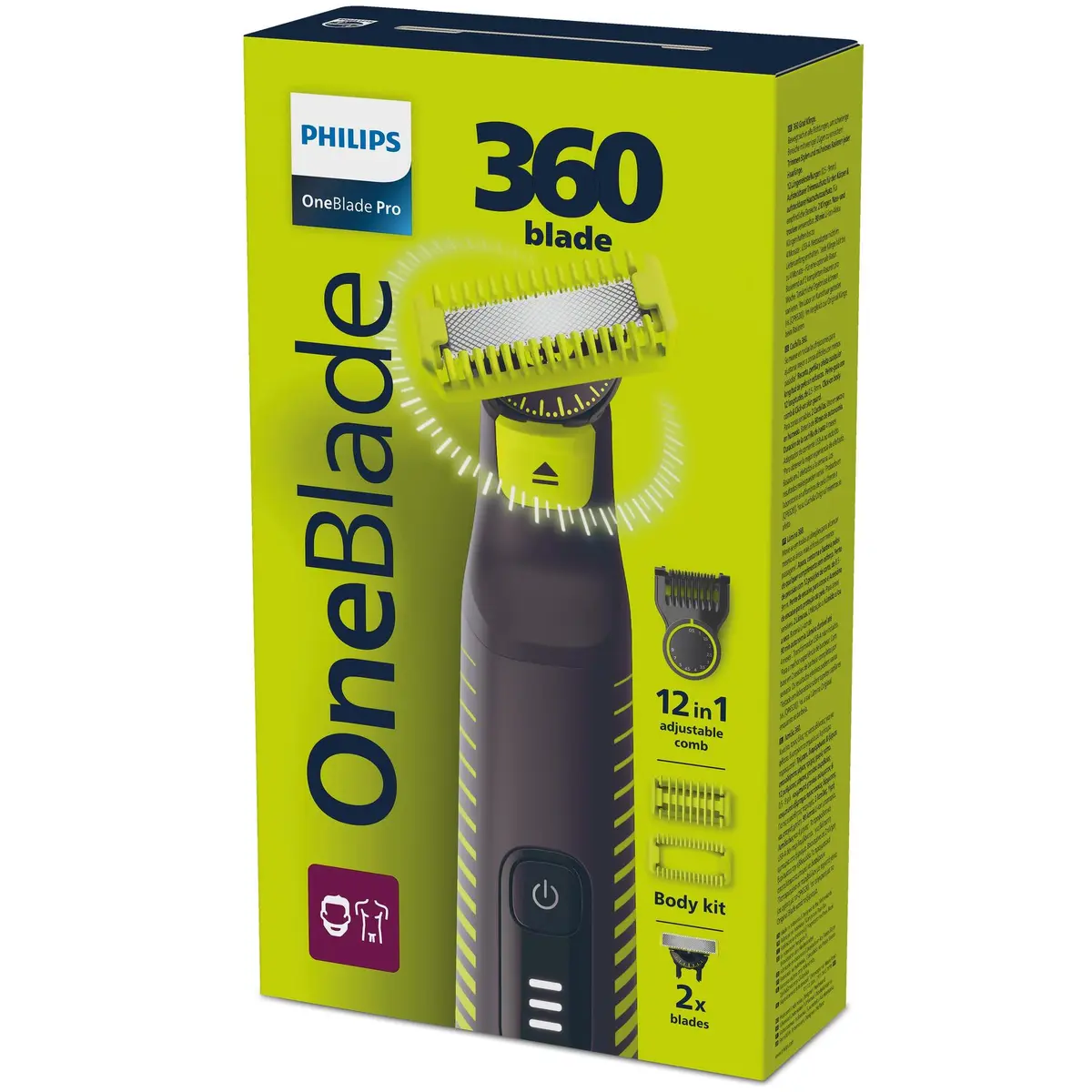 Philips OneBlade PRO Face & Body 360 Black/green