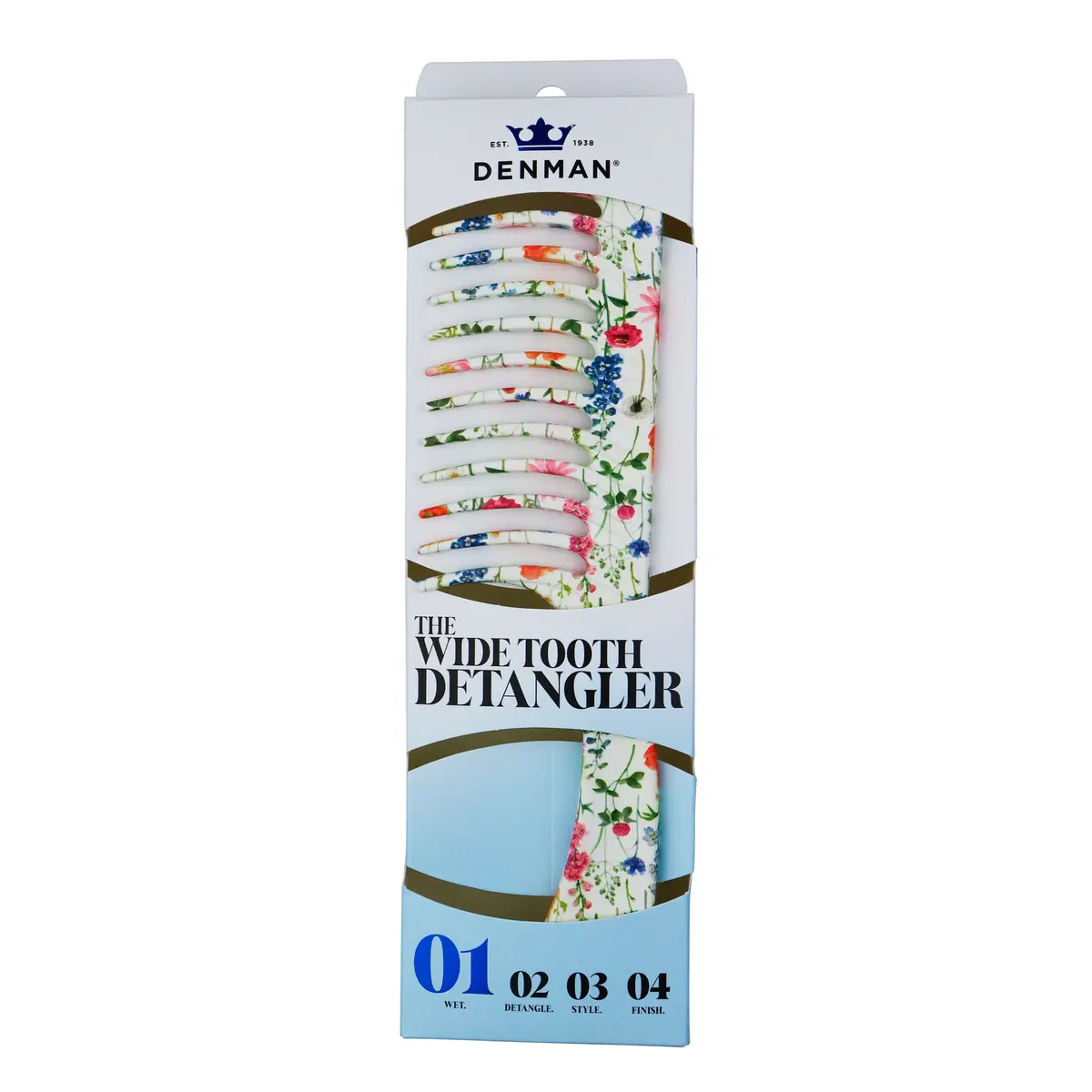 Denman D28 The Deluxe Wide Tooth Detangler Comb Floral Fantasies