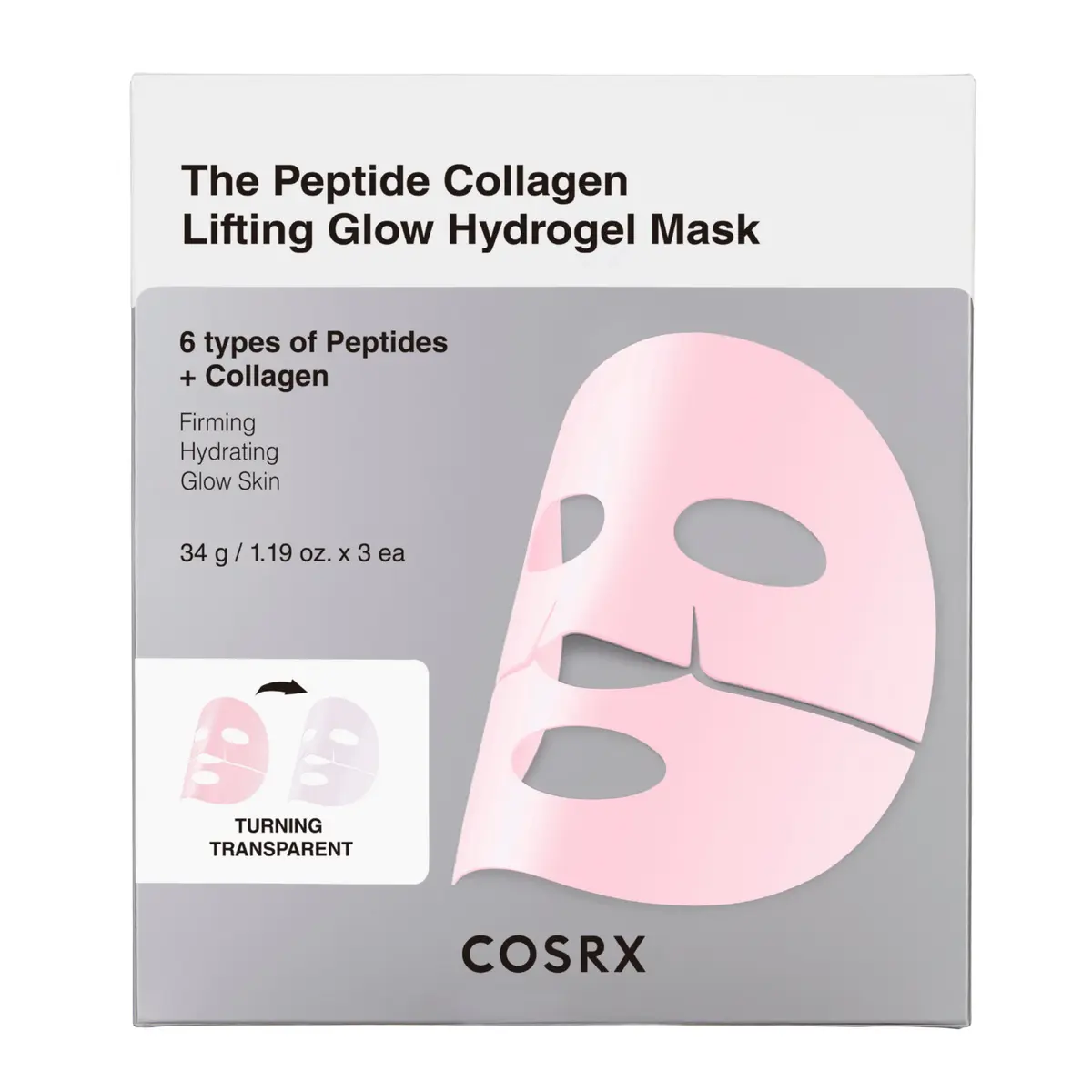 COSRX The Peptide Collagen Lifting Glow Hydrogel Mask 3 pcs