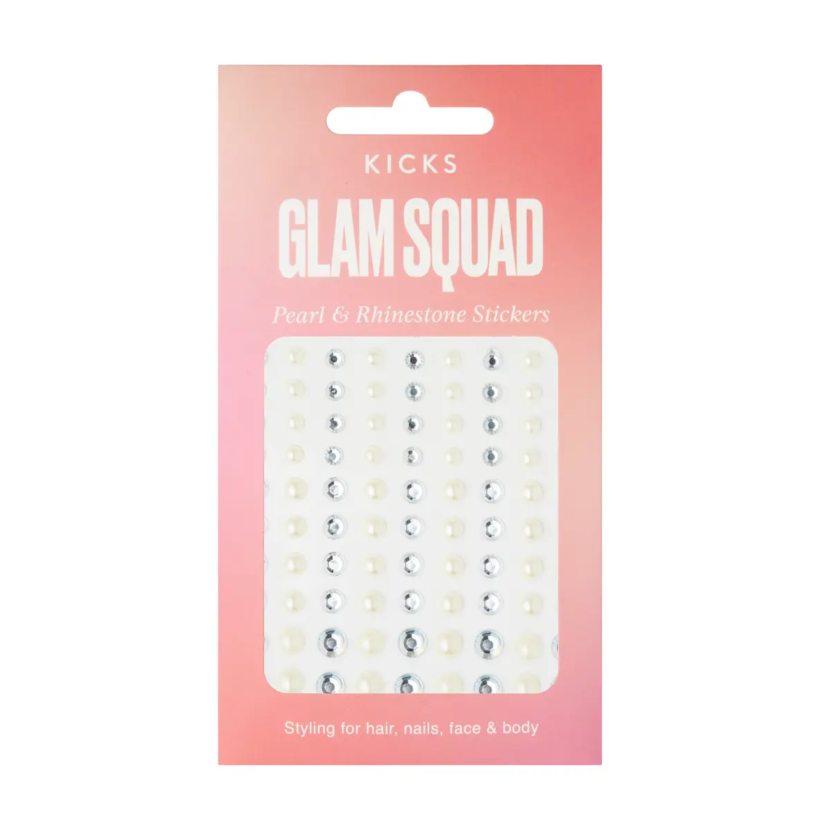 KICKS Beauty Pearl Rhinestone Styling Stickers Silver/Pearl
