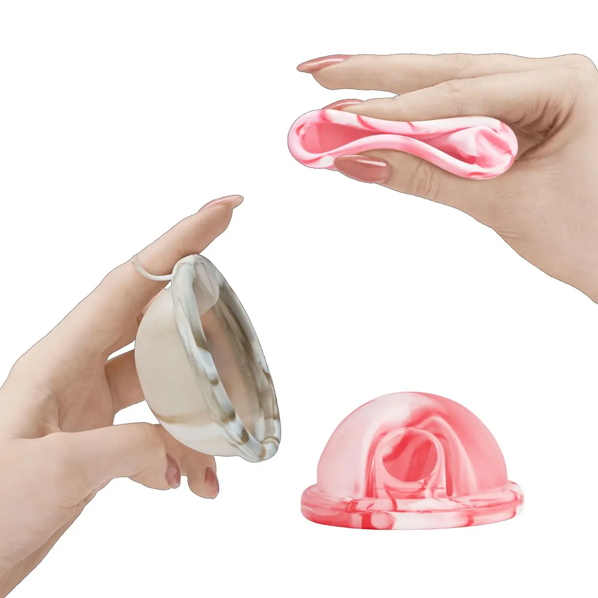 Bodyotics ComfyDisc Reusable Menstrual Discs S & L Beige/Pink 2 pcs