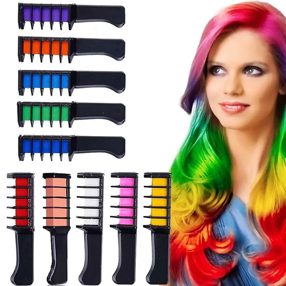 10-pack Chalk Comb / Hair Crayons - Midlertidig hårfarge