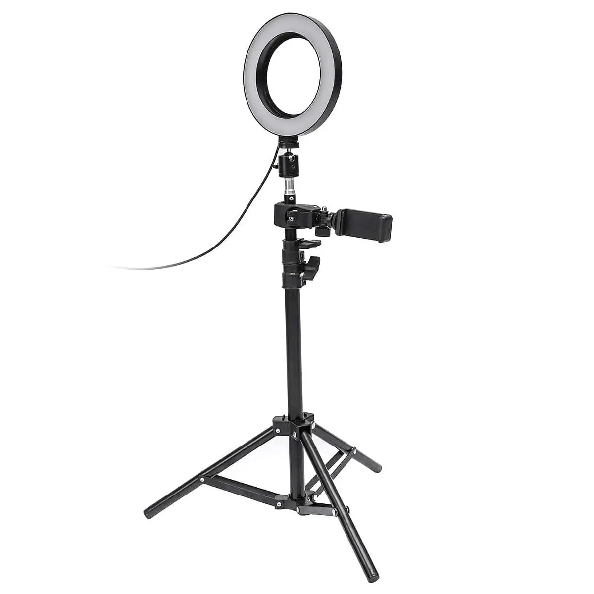 Selfie-lampe / Ring Light (17 cm) og Stativ