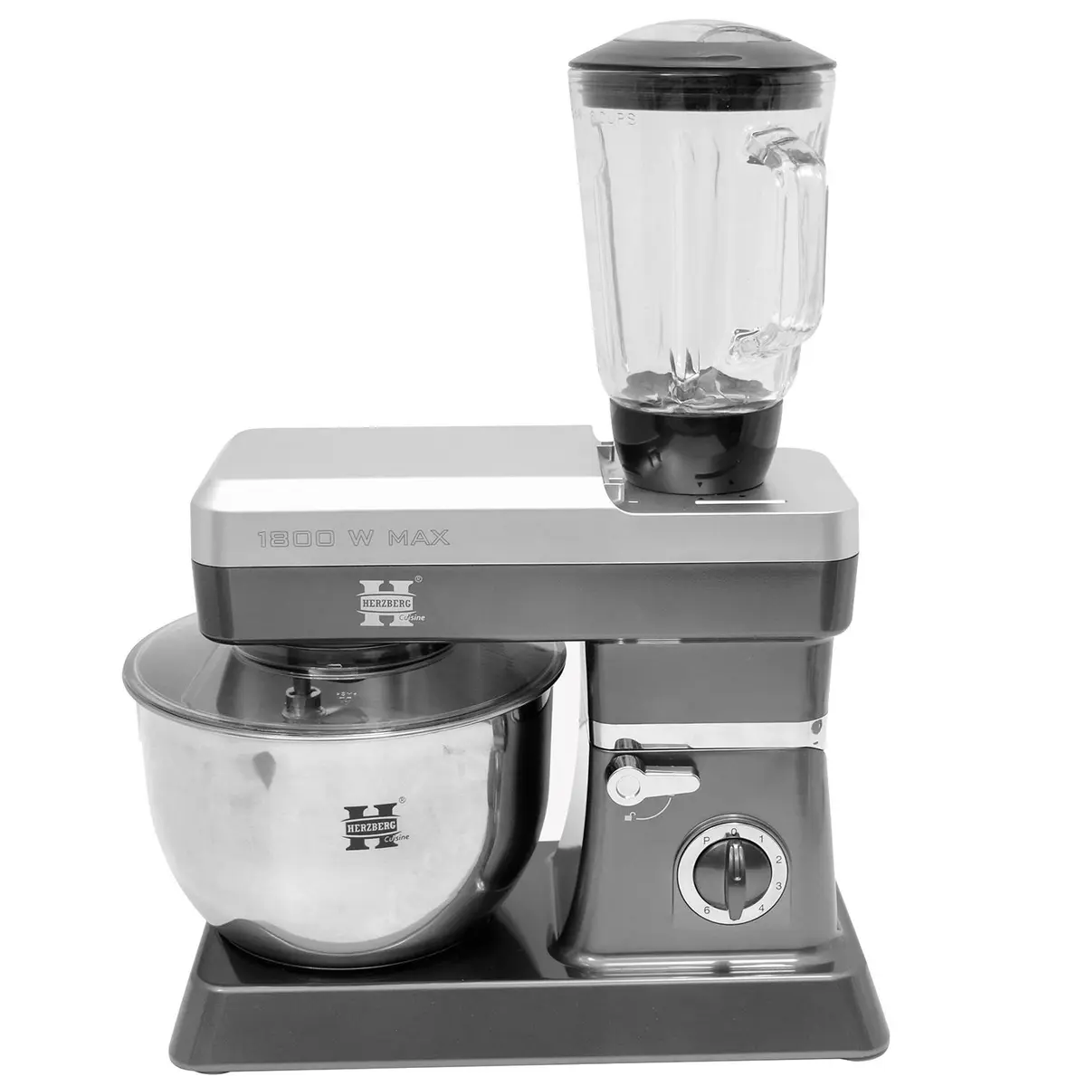 Stand Mixer, Kjøkkenmaskin 1200W - 6,5 liter - Sølv