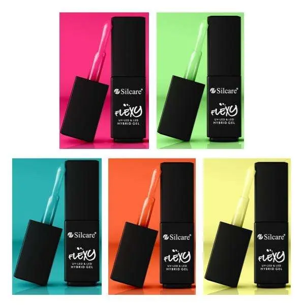 5-pakning - Gelelakk - Flexy - Neon / Sommer UV-gel/LED