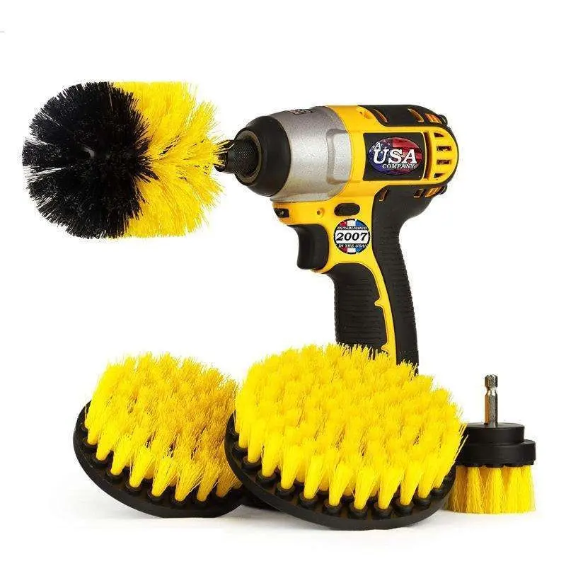 4-pakning Skrubbebørster for drill / skrutrekker