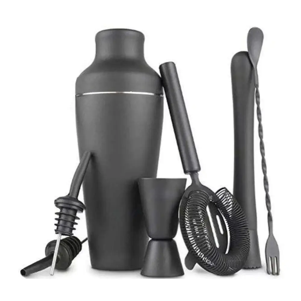 Cocktail shaker sett - matt svart - rustfritt stål