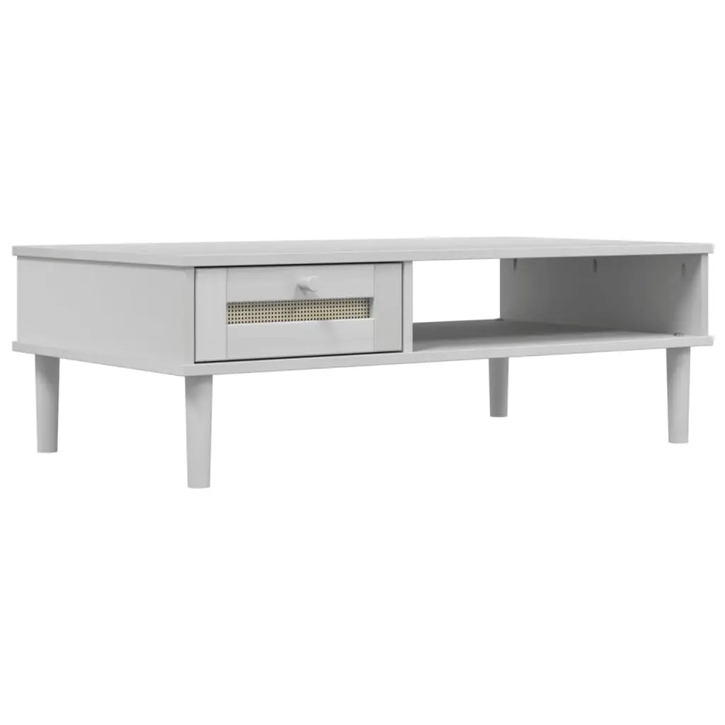 vidaXL Salongbord SENJA rotting-utseende hvit 100x55x33 cm heltre