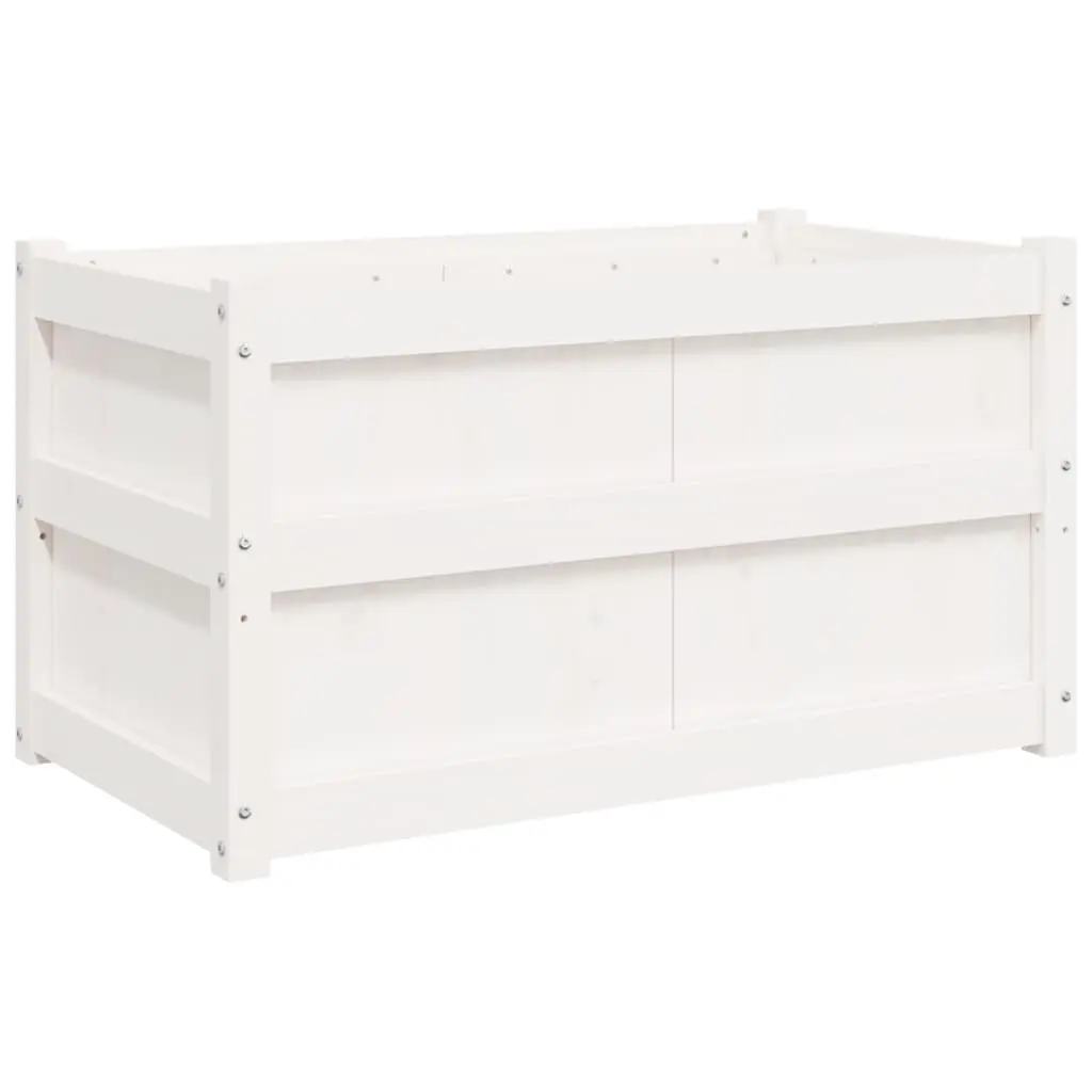 vidaXL Hageplantekasse hvit 90x50x50 cm heltre furu