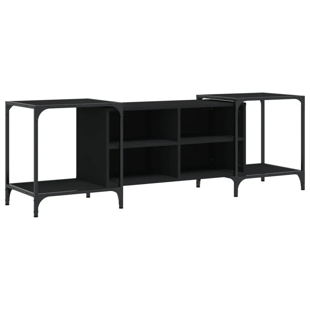 vidaXL TV-benk svart 153x37x50 cm konstruert tre