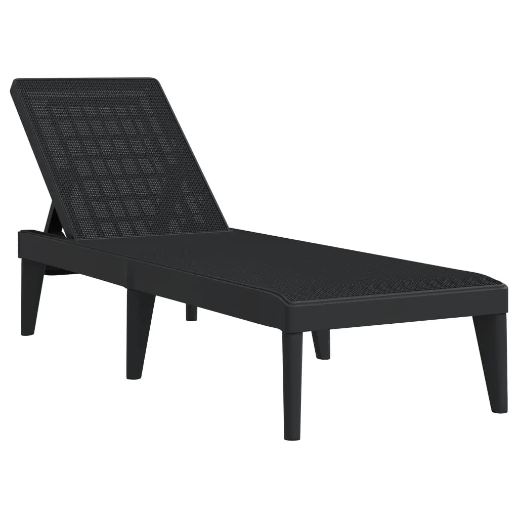 vidaXL Solseng antrasitt 186x60x29 cm PP