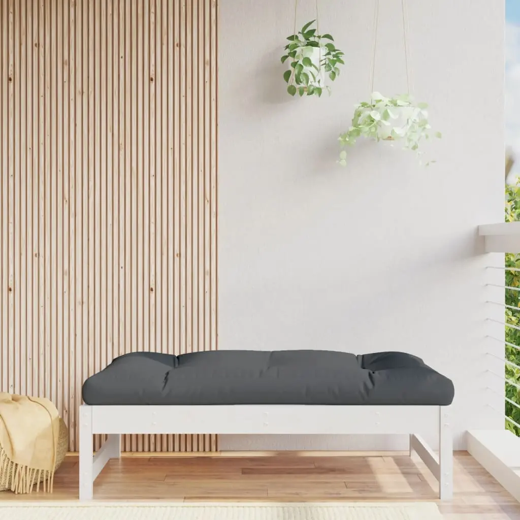 vidaXL Hagefotskammel hvit 120x80 cm heltre furu
