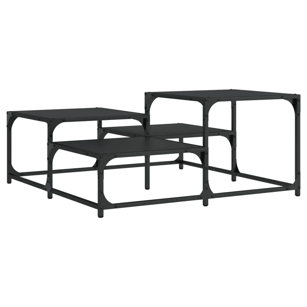 vidaXL Salongbord svart 87,5x87,5x40 cm konstruert tre