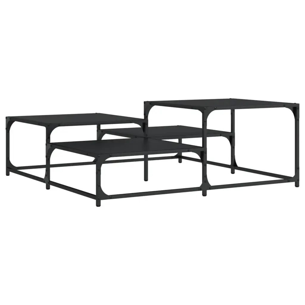 vidaXL Salongbord svart 107x107x40 cm konstruert tre