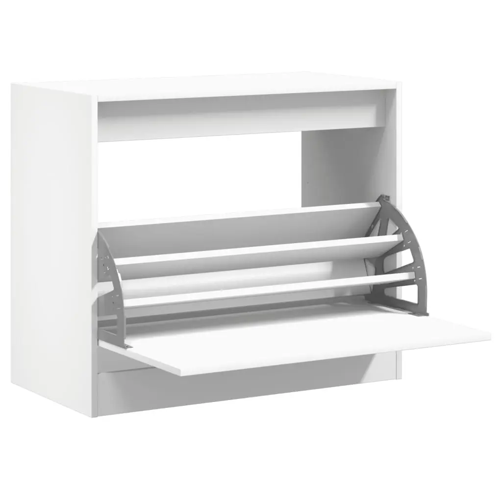 vidaXL Skoskap hvit 80x42x69 cm konstruert tre