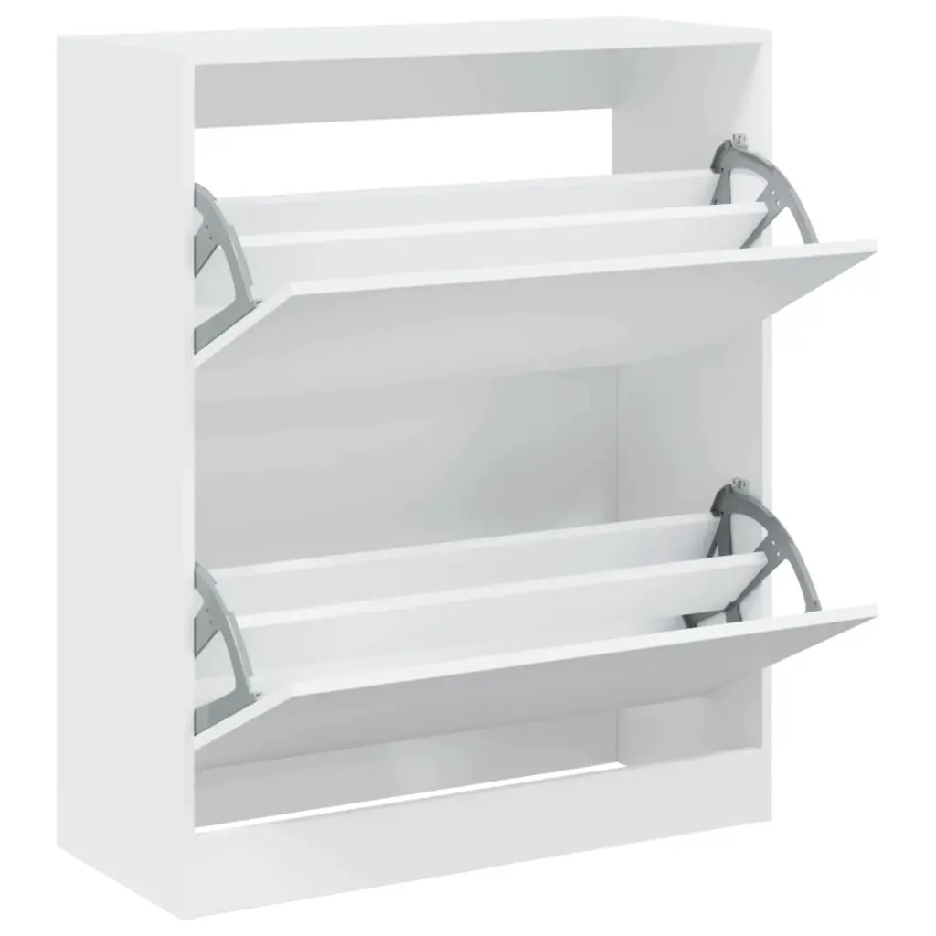 vidaXL Skoskap hvit 80x34x96,5 cm konstruert tre
