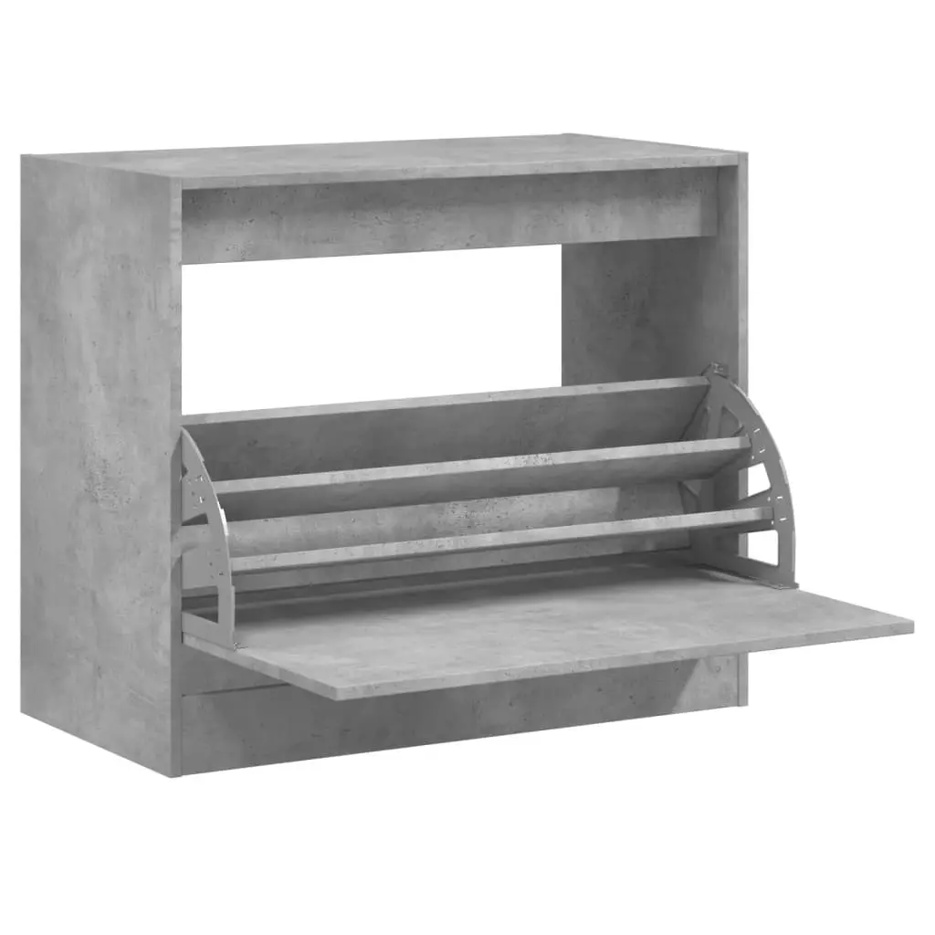 vidaXL Skoskap betonggrå 80x42x69 cm konstruert tre