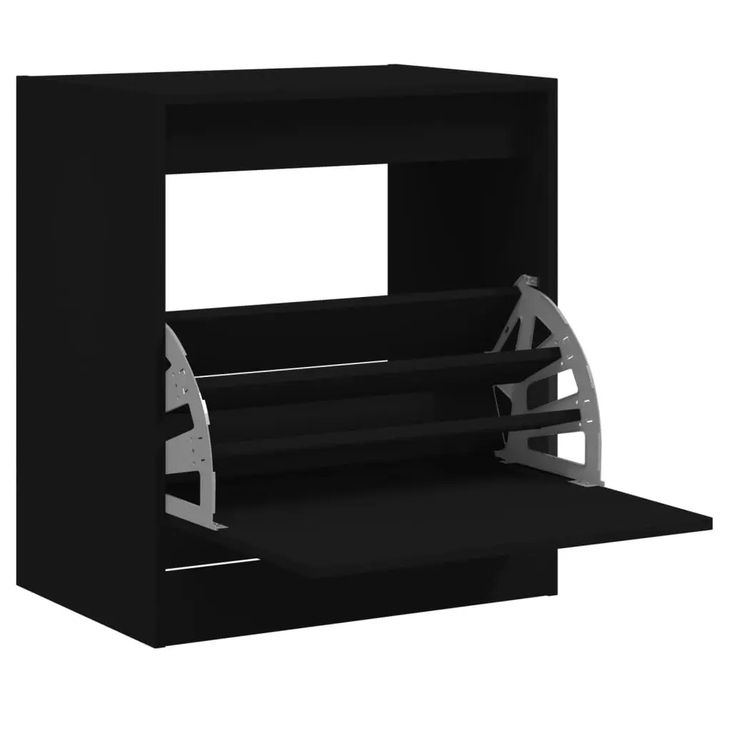 vidaXL Skohylle svart 60x42x69 cm konstruert tre