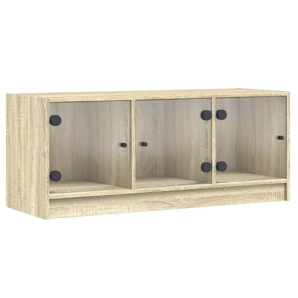 vidaXL TV-benk med dør sonoma eik 102x37x42 cm