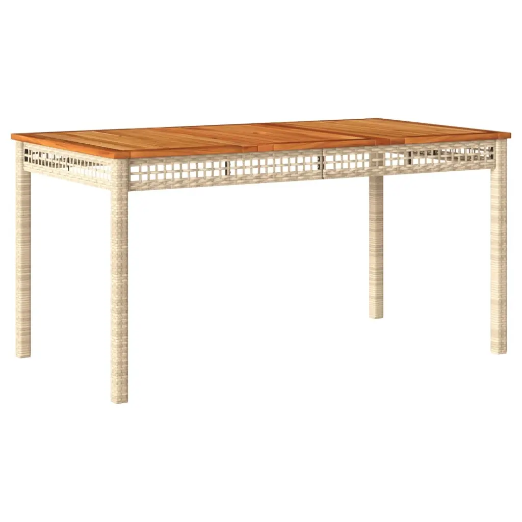 vidaXL Hagebord beige 140x80x75 cm polyrotting og akasie