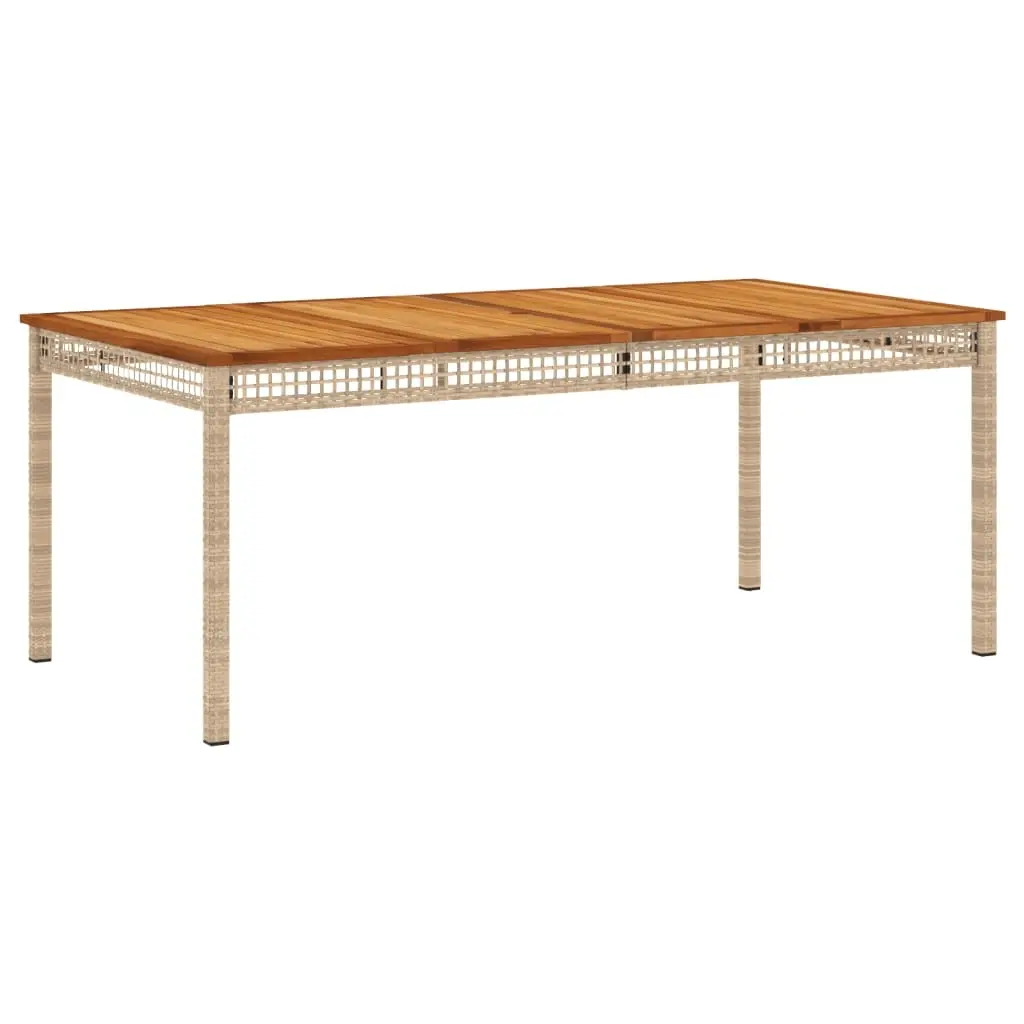 vidaXL Hagebord beige 180x90x75 cm polyrotting og akasie